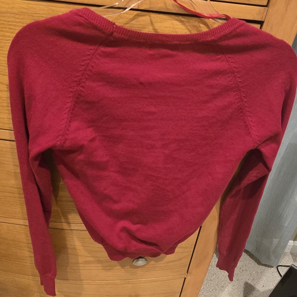 Ambiance Women's Raspberry Button-Front Cardigan - Picture 6 of 7